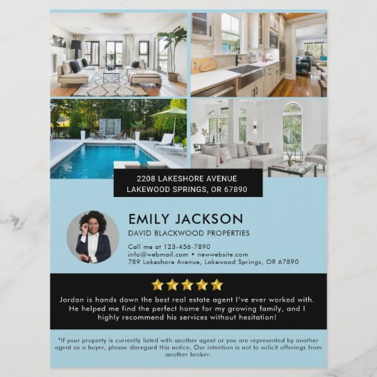 Moderne minimalistische onroerend goed open huis f flyer (Achterkant)