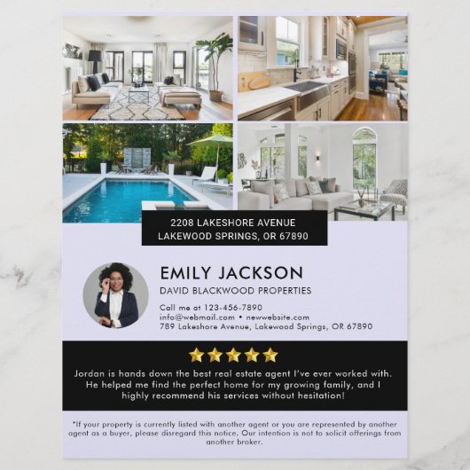 Moderne minimalistische onroerend goed open huis f flyer (Achterkant)