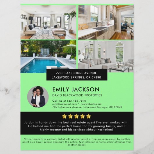 Moderne minimalistische onroerend goed open huis f flyer (Achterkant)