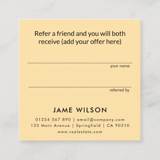 Moderne minimalistische onroerend goed verwijzing  (Achterkant)