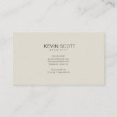 Moderne minimalistische ontwerper van architect visitekaartje (Achterkant)