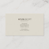 Moderne minimalistische ontwerper van architect visitekaartje (Achterkant)