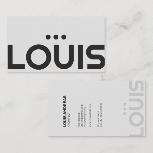 Moderne minimalistische ontwerper van architect visitekaartje (Voorkant / Achterkant)