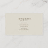 Moderne minimalistische ontwerper van architect visitekaartje (Achterkant)