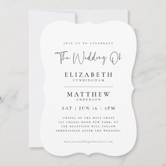 Moderne minimalistische ooglijdende eenvoudige bru kaart (Voorkant)