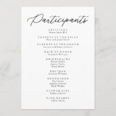 Moderne minimalistische ooglijdende eenvoudige bru programmakaart (Achterkant)