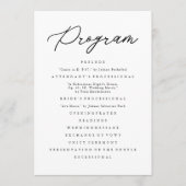 Moderne minimalistische ooglijdende eenvoudige bru programmakaart (Voorkant)