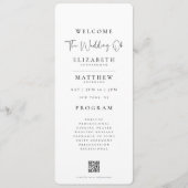 Moderne minimalistische ooglijdende eenvoudige bru programmakaart (Voorkant)