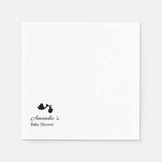 Moderne & Minimalistische Ooievaar Silhouet Baby S Servet