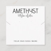 Moderne minimalistische oorbel sieraden display ka informatiekaartje (Voorkant)