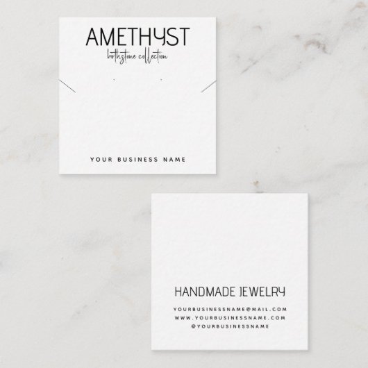 Moderne minimalistische oorbel sieraden display ka informatiekaartje (Voorkant / Achterkant)