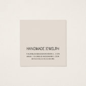 Moderne minimalistische oorbel sieraden display ka vierkante visitekaartjes (Achterkant)