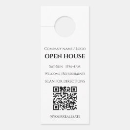 Moderne Minimalistische Open Huis Vastgoed QR Code Deurhanger