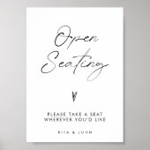 Moderne minimalistische open zitting trouwbord poster (Voorkant)