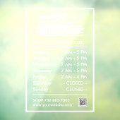 Moderne minimalistische openingstijden. Uw bedrijf Raamsticker (Vel 3)