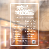 Moderne minimalistische openingstijden. Uw bedrijf Raamsticker (Vel 2)