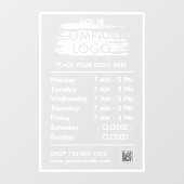 Moderne minimalistische openingstijden. Uw bedrijf Raamsticker (Vel)