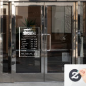 Moderne minimalistische openingstijden. Uw bedrijf Raamsticker (Kantoordeur)