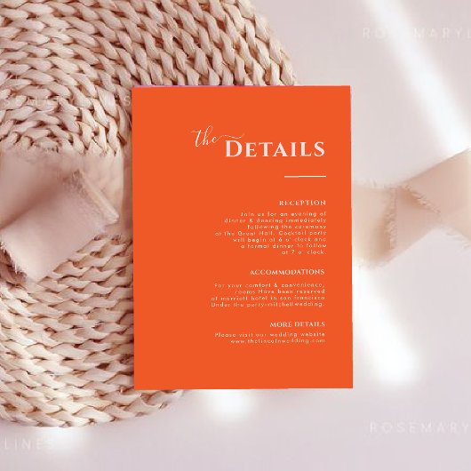 Moderne minimalistische oranje Behuizing kaart