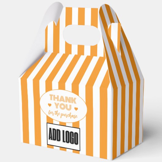 Moderne minimalistische Oranje en witte zakelijke  Bedankdoosjes (Voorkant)