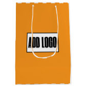 Moderne minimalistische Oranje en witte zakelijke  Medium Cadeauzakje (Achterkant)