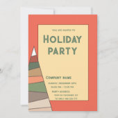 Moderne minimalistische oranje leuke vakantie part kaart (Voorkant)