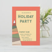 Moderne minimalistische oranje leuke vakantie part kaart (Staand voorkant)