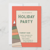 Moderne minimalistische oranje leuke vakantie part kaart (Voorkant)