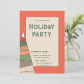 Moderne minimalistische oranje leuke vakantie part kaart (Staand voorkant)