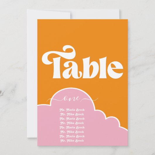 Moderne minimalistische Oranje trilling en roze ta Kaart (Voorkant)