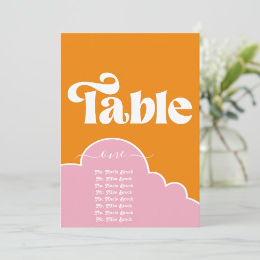 Moderne minimalistische Oranje trilling en roze ta Kaart (Staand voorkant)