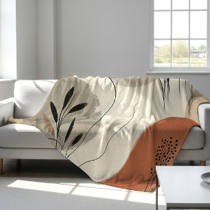 Moderne Minimalistische Organische Abstracte Vorme Fleece Deken