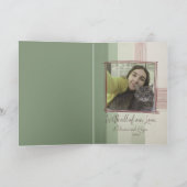 Moderne Minimalistische Origami Kerstbellen Foto Kaart (Binnen)