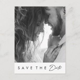 Moderne, minimalistische oude foto bespaart datum uitnodiging briefkaart