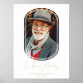 Moderne, minimalistische ovaal foto-begrafenis poster (Voorkant)