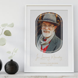 Moderne, minimalistische ovaal foto-begrafenis poster