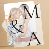 Moderne minimalistische overlay bruiloft vellum uitnodigingen