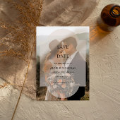 Moderne minimalistische overlay foto bruiloft save the date