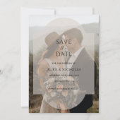 Moderne minimalistische overlay foto bruiloft save the date (Voorkant)