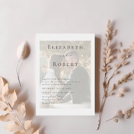 Moderne minimalistische paar foto bruiloft uitnodi kaart