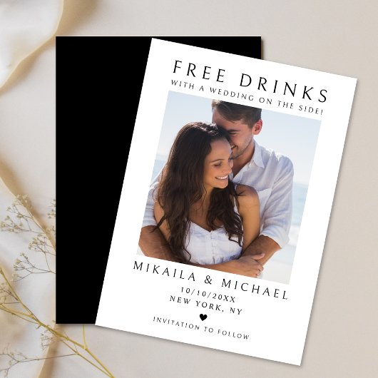 Moderne minimalistische paar foto grappige bruilof save the date