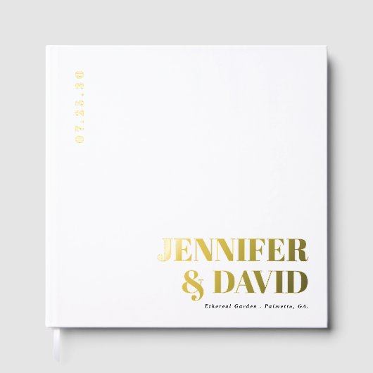 Moderne minimalistische paar namen eenvoudige brui gastenboek (Voorkant)