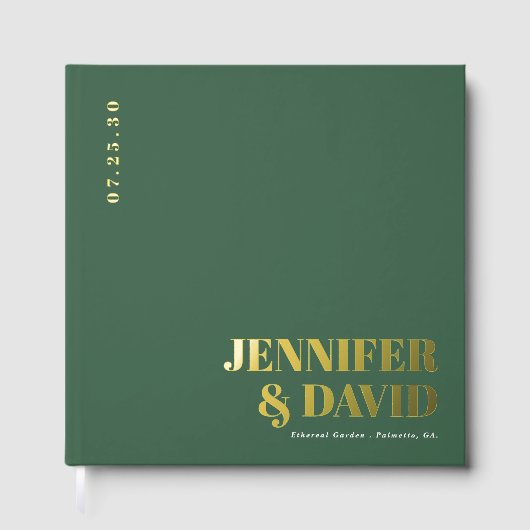 Moderne minimalistische paar namen eenvoudige brui gastenboek (Voorkant)