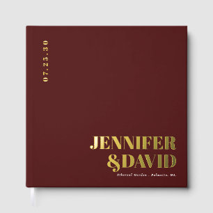 Moderne minimalistische paar namen eenvoudige brui gastenboek