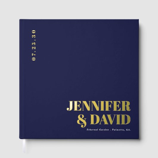 Moderne minimalistische paar namen eenvoudige brui gastenboek (Voorkant)