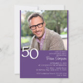 Moderne minimalistische Paarse 50e verjaardag Kaart (Voorkant)