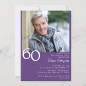 Moderne minimalistische Paarse 60e verjaardag Kaart (Voorkant)