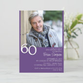 Moderne minimalistische Paarse 60e verjaardag Kaart (Staand voorkant)