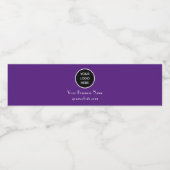 Moderne Minimalistische Paarse Aangepaste logo Mod Waterfles Etiket (Enkel label)