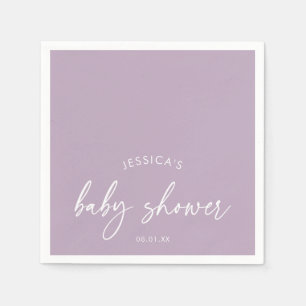Moderne Minimalistische Paarse Baby Shower Servet